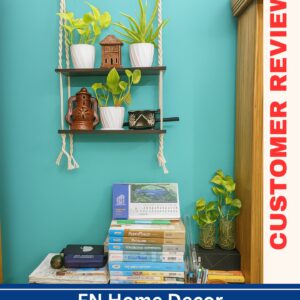 ওয়াল শেলফ — 7টি মেটাল হুকসহ স্টাইলিশ মাল্টিপারপাস ডেকর শেলফ